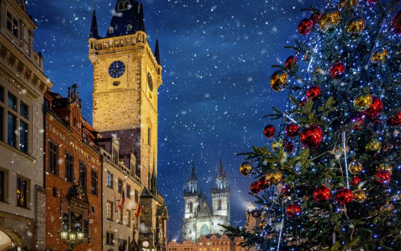 navidad y nieve praga